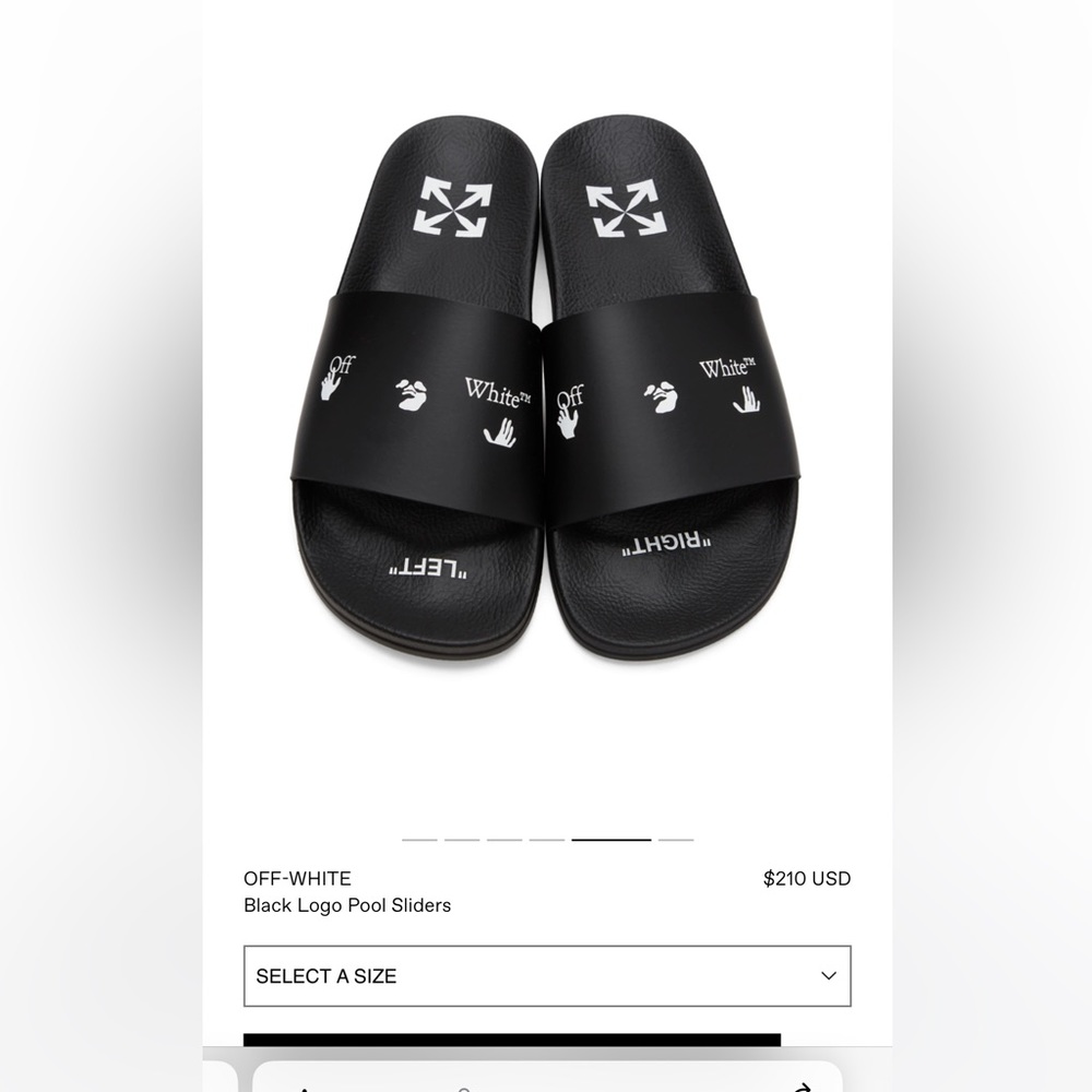 Off white flip flops slippers size 44eu